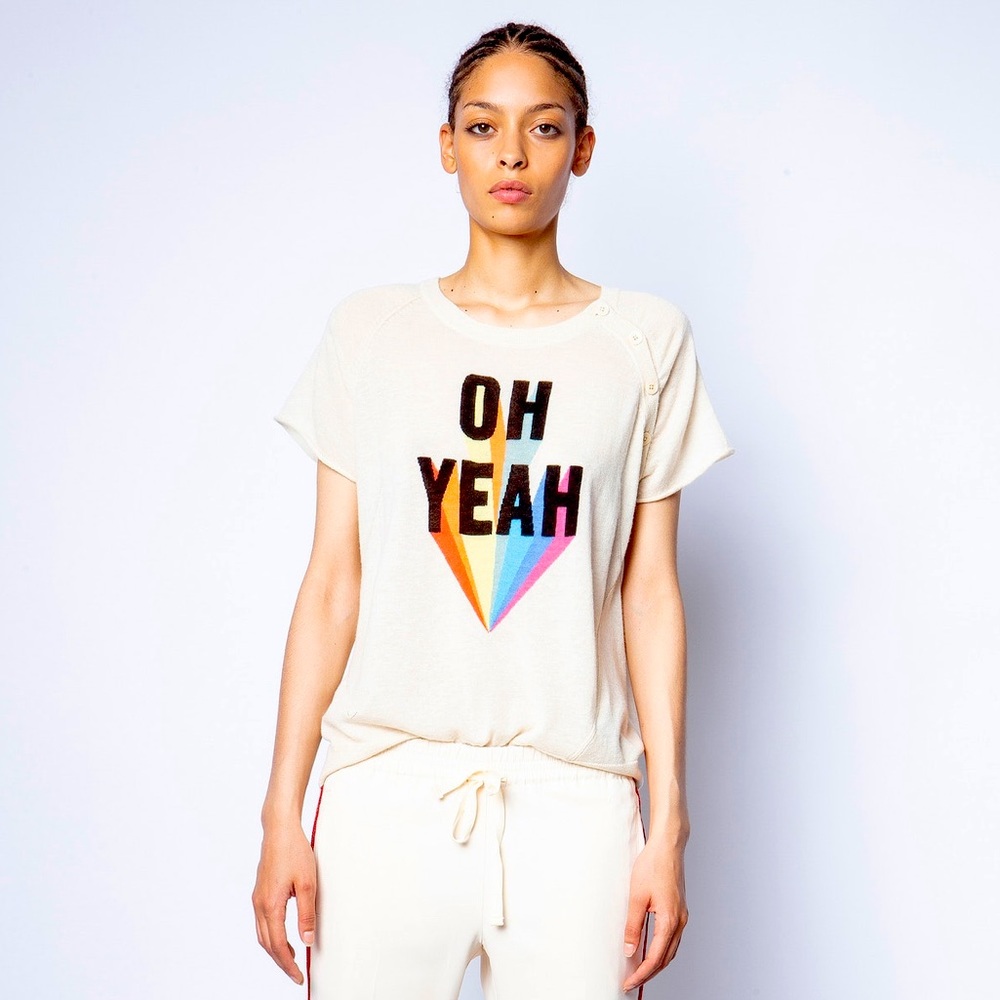 NWT Zadig&Voltaire beige sweater top “OH YEAH”